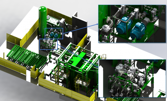 Grafika Instalacja hydrauliczna prasy